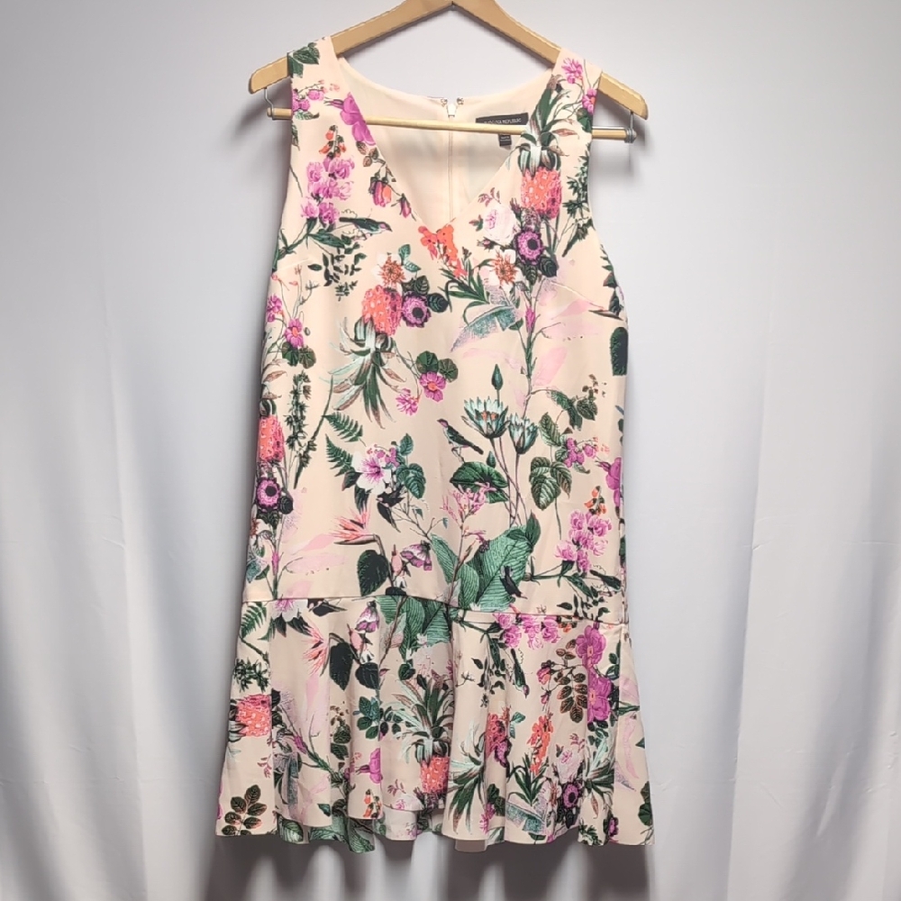 Banana Republic Floral Mini Dress - Pink and Green